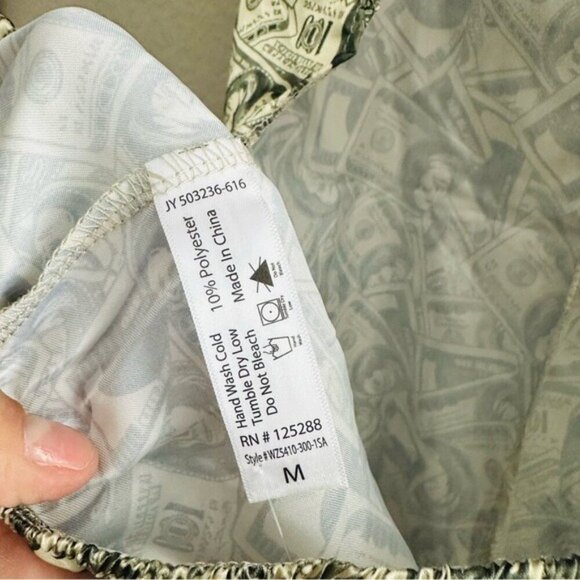 Luxe Dollar Bill Print Romper – Size M | Baddie Aesthetic Meets Y2K Attitude - Picture 9 of 11